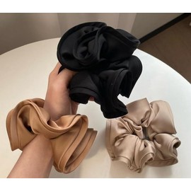 3 Coleteros Grandes Satén Satinada el Cabello,Coletero Seda para Pelo,Coletero Seda Ligas Cabello Elásticas,Coleteros Grandes Satén Para el pelo para Mujeres y Niñas