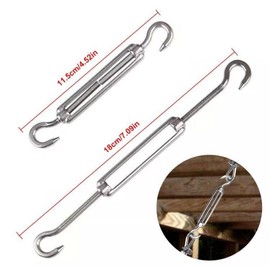Turnbuckles, Stainless Steel, Turnbuckles, 304 Stainless Steel Adjustable Turnbuckle, Cable Tensioner, Stainless Steel, Turnbuckle Hook/Hook Stainless Steel, Turnbuckle Wire Tensioner (M5.6 Pieces)