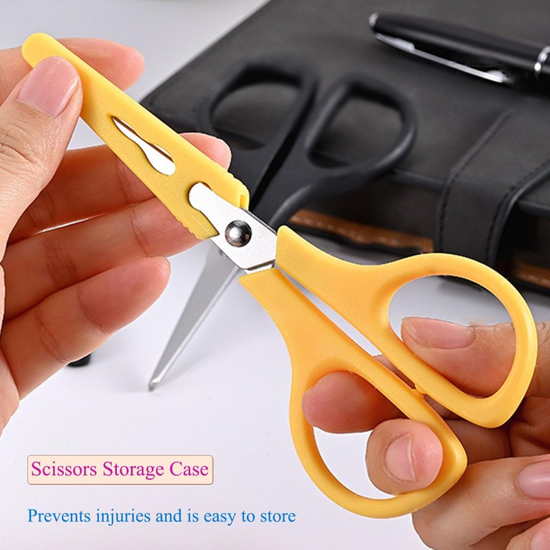 2Pcs Medium Scissors, Safety Scissors with Cap, Craft Shears for