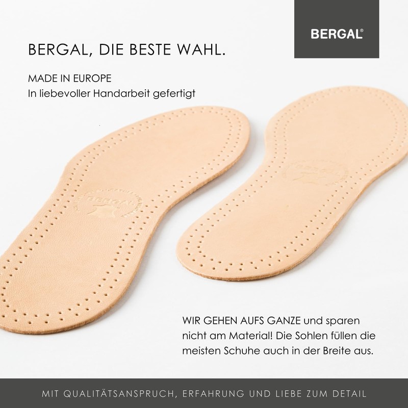 Bergal Schafleder Kork Orthotic Insole, Brown (Braun), 45 EU