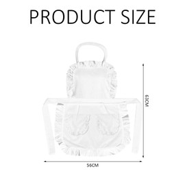 BEIBXHQQ 1 Piece Ruffled Lace Apron, Maid Ruffled Vintage Apron, Double Pocket Apron, French Maid Apron, Waitress Apron, Women's Ruffled Apron (White)
