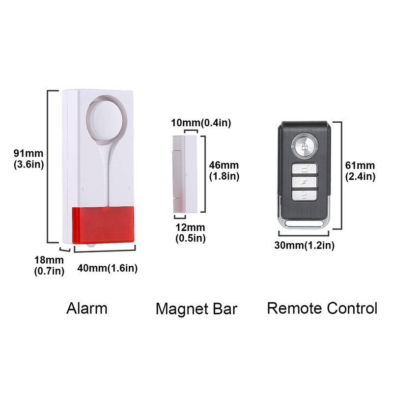 Lancoon Door Window Open Alarm, Wireless Remote Control Magnetic Sensor