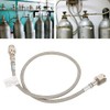 1m/3.3ft Silver Soda Hose W21.8-14 CO2 Cylinder Direct Adapter Hose