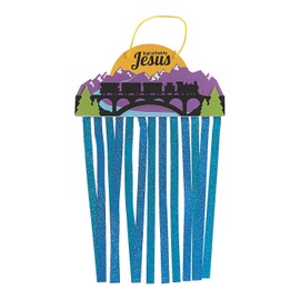 Fun Express Railroad Glitter Hanging CK - Craft Kits - VBS Vacation Bible School Supplies/Decor - 12 Pieces