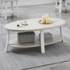 Roundhill Furniture Anze Contemporary Oval Wood Shelf Coffee Table in