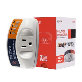 BXST One Outlet Plug in Voltage Protector for Home Protects Against High and Low Voltage Surge Protector for Refrigerator/TV/PC 120V 1800W (1 Pack)…