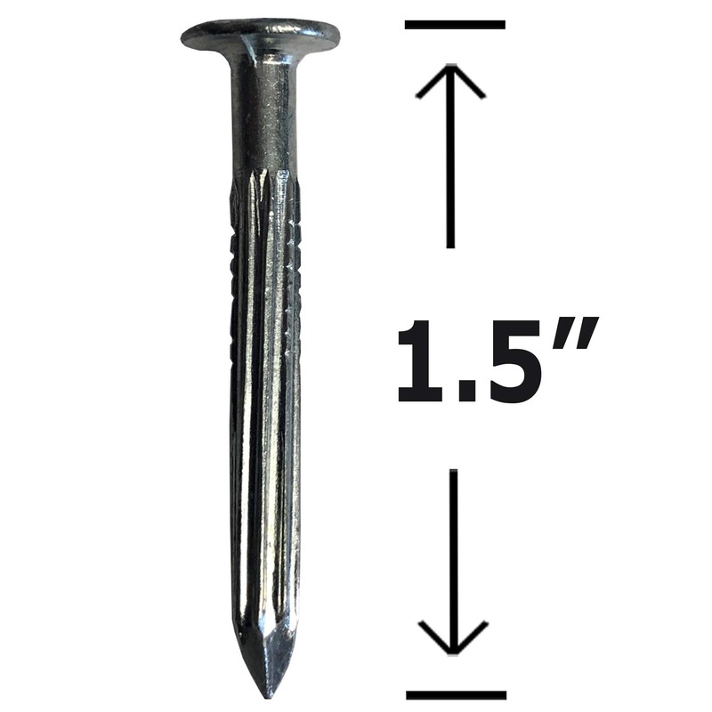 1.5” – Fluted Hardened Concrete Masonry Nails for Cinder Block,