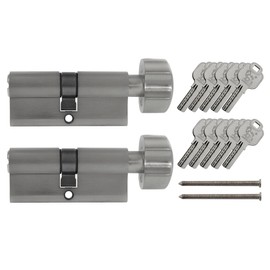 2x Knob Cylinder 80 mm KD 40/40 Simultaneous Locking (with Emergency and Danger Function) Includes 10 Keys