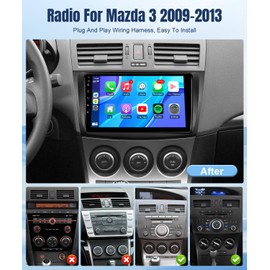 Leadfan Car Stereo for Mazda 3 2009 2010 2011 2012 2013 Radio with Wireless Carplay Android Auto,9 Inch Touch Screen, Bluetooth,GPS,WiFi,SWC,Backup Camera