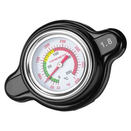 Tapa de radiador de alta presión con medidor de temperatura, Huazu 1.8 bar 25.6 psi universal para Honda, Kawasaki, Suzuki, Husqvarna Dirt Bike, Yamaha Motorcycle ATV modelos