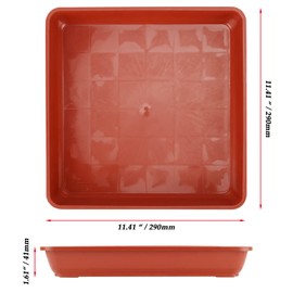 JOIKIT 10 PCS 11.4 x 11.4 x 1.6 Inches Square Plant Saucer, Flower Pot Tray Without Drain Holes for Flowers, Plants, Seedlings