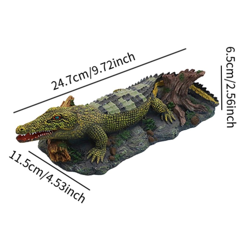 Fonowx Aquarium Crocodile Air Stone Crocodile Figurine Air Bubbler for