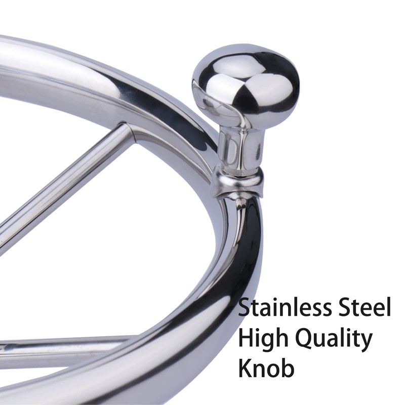11 inch Boat Steering Wheel,Universal Stainless Steel 5 Spoke Destroyer