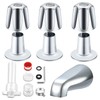 Tub Shower Trim Kit, Chrome Shower Knob 3 Piece and