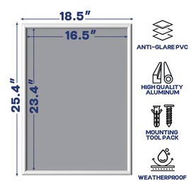 INNOVART Aluminum Snap Frame for Poster 16” x 24”, Front Load Snap Frame Poster with PVC Protective Film for A2 Size, Waterproof Metal Picture Frame Wall Mounting, Easy Open Aluminum Display Profile