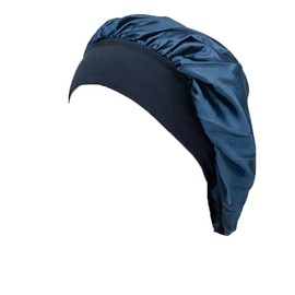 AIMALL Sleeping Bonnet Silk Satin Cap for Women - Soft, Breathable, Elastic Night Hat for Hair Care and Protection, Suitable for Hair Rollers, Overnight Treatments Navy