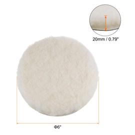sourcing map 5pcs Wool Buffing Pads, 6 inch Polishing Pad Car Auto Buffing Pads Wool Polishing Buffing Pad Hook and Loop for Car Polishing, Buffing and Cutting