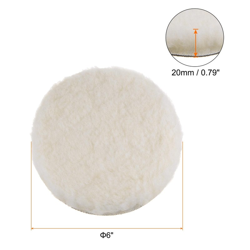 sourcing map 5pcs Wool Buffing Pads, 6 inch Polishing Pad