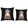 Cat UFO Kitten Abducted by Cuteness Alien Throw Pillow