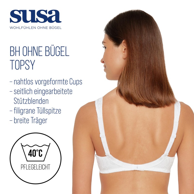 Susa Women's Bra White Weiß (003) 38AA (Brand size :