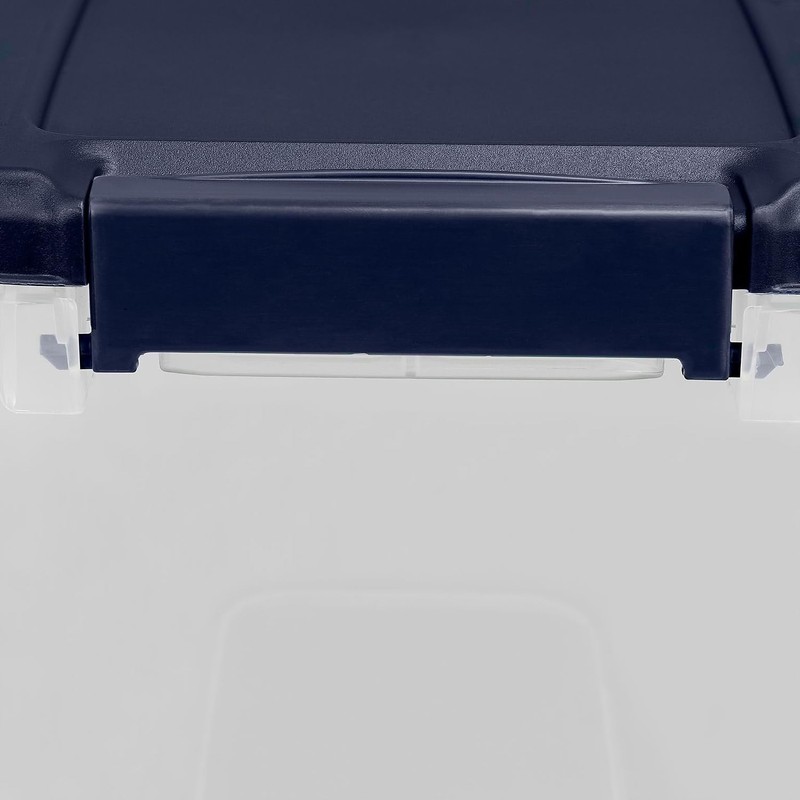 Hefty Home Logic 6.5 Qt. Latch Lid Storage Tote, Clear/White,