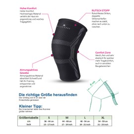 BLACKROX Knee Support Sports Comparison Winner Compression Knee Bandage, Sports Knee Brace, Sports Football, Jogging, Breathable, Elastic, Knee Pads, Knee Support Volleyball for Men and Women (Black,