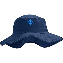 Coolibar UPF 50+ Kids' Surfs Up Bucket Hat - Sun Protective (Small/Medium- Navy)