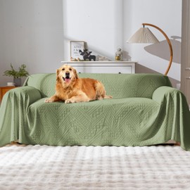 YUEANG Waterproof Couch Cover, Reversible, Pet-Friendly, Washable and Anti-Slip Couch Covers for Sofa Protection with 4 Cushions, Sofa Slipcovers for Dogs and Cats (71×150in/Green)