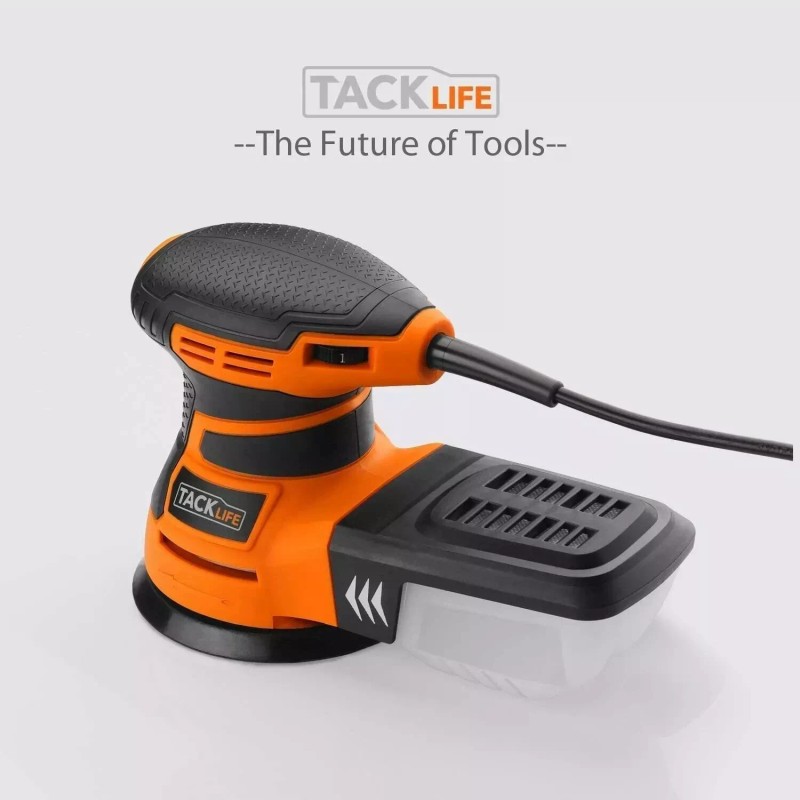 TACKLIFE 5-Inch Random Orbital Sander 3.0A w/ 12Pcs Sandpapers, 6