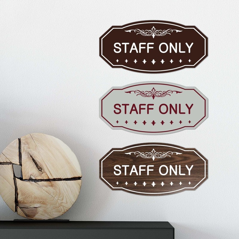 Signs ByLITA Victorian Staff Only Sign (Brushed Gold) - Large