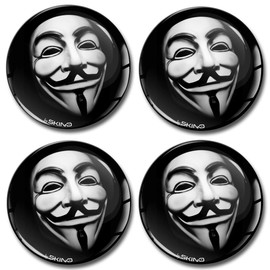 SkinoEu Sticker Car Sticker for Hub Caps Hub Caps Hub Cover Wheel Hub Cover Wheel Sticker 68 mm Anonymous Mask A 668