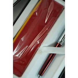 A.T. Cross Townsend Red Lacquer Tuxedo Selectip Gel ink Rollerball Pen and Matching Red Pen Pouch Set