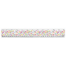 Colorful Confetti Sprinkles 12 Inch Standard and Metric Plastic Ruler