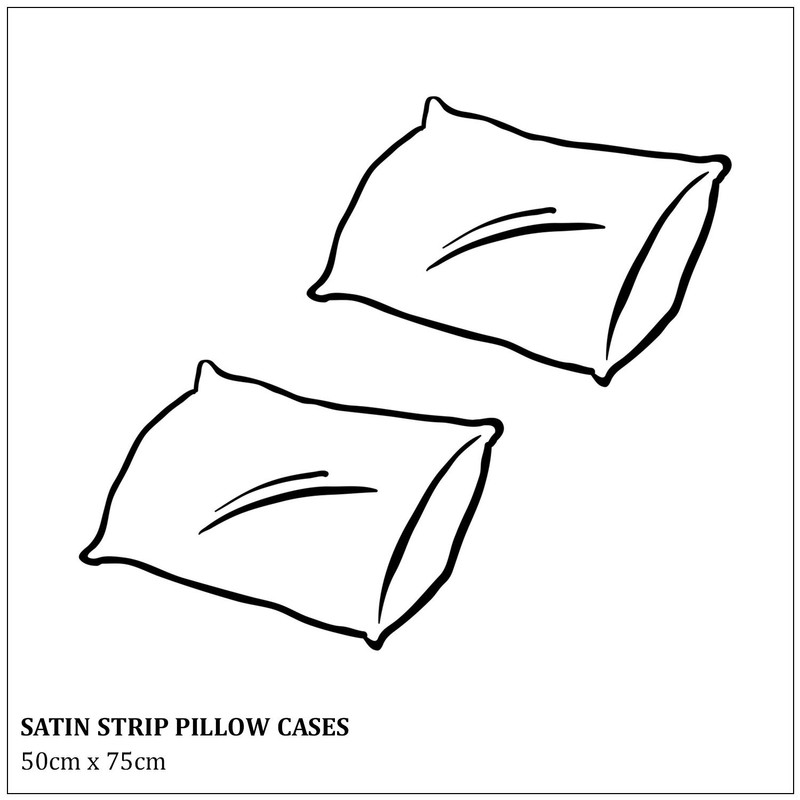 WedDecor 300 Thread Count White Satin Stripe Pillow Cases set