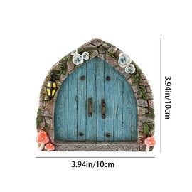 NeDengGHY Fairy Door 3D Miniature Garden Door Mystical Fairy Tree Door for Garden Courtyard Tree Stump Potted Decoration