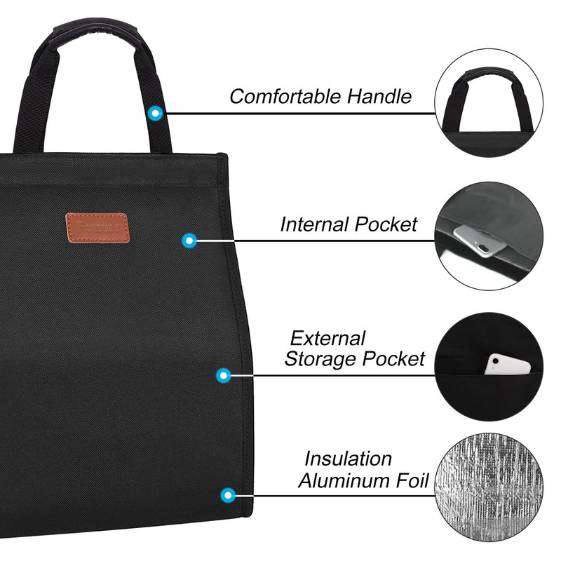 Lunch Bags for Women Insulated Reusable Lunch Tote with Internal