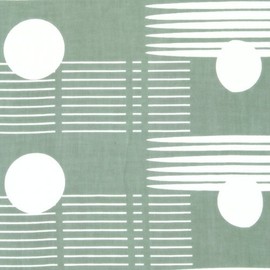 染の安坊 Anbo Tenugui Hand Towel, Sun and Moon (Gray), 100% Cotton, Made in Japan, 13.8 x 39.4 inches