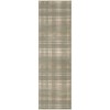 Homeroots 10' Olive Green and Ivory Plaid Runner Rug