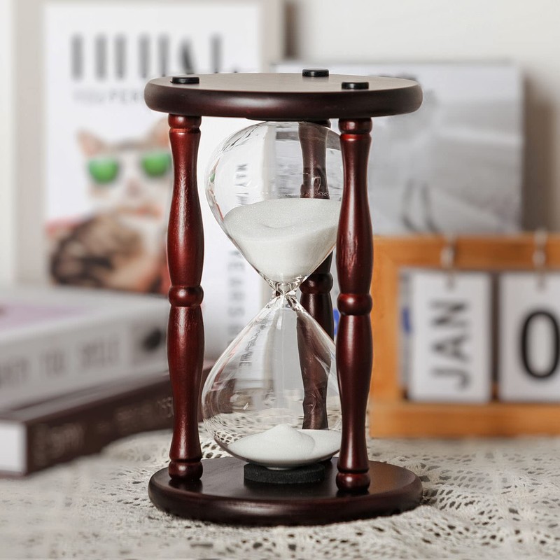 Large Hourglass Timer 60 Minute, Decorative Wooden Sand Timer Home