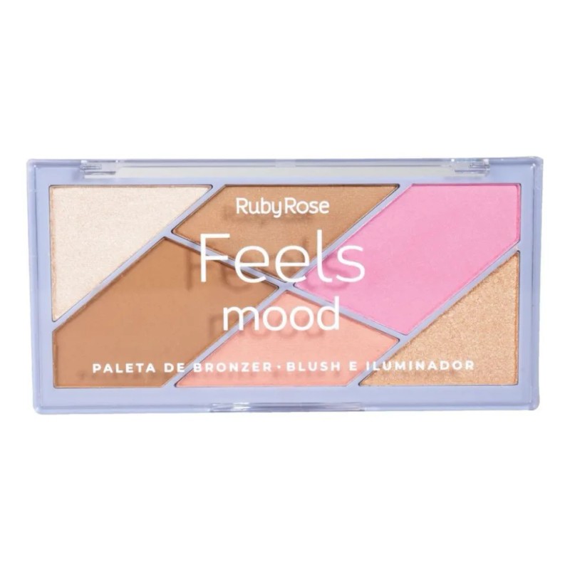 Paleta De Bronzer Rubor Iluminador Feels Mood Ruby Rose Tono