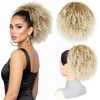 Leeons Afro Kinky Curly Drawstring Ponytail for Black Women, 10