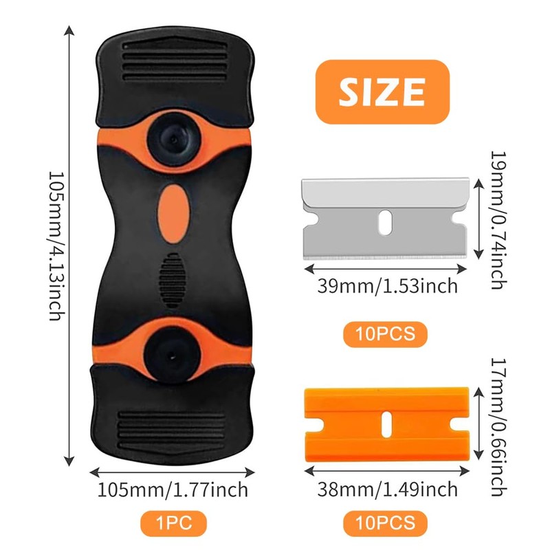 Double Edged Window Scraper,Window Scraper With Blades,Hob Scraper,Scraper Tool Set,Glass