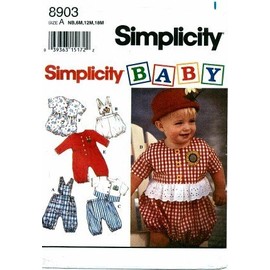 Simplicity 8903 Sewing Pattern Babies Rompers Tops Pants Panties Size NB - 18M