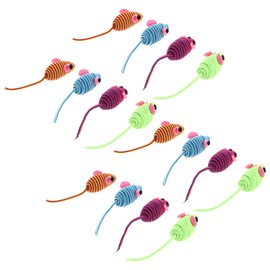 Scicalife Elastic Rope Mouse Toys, Mouse Cat Playing Props, Cat Teaser Interactive Toy Colorful Mouse Toys(Random Color 12pcs)