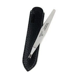 HENBOR Surgical Premium Stainless Steel Cuticle Remover Professional Manicure Pedicure Cuticle Cutter Tool - 12cm Handcrafted in Premana Italy with Shpitser Leather Case