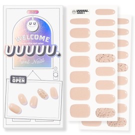 UUUUU. Semi Cured Gel Nail Strips (Spring Collection) - 100% Real Gel, Long-Lasting & Easy to Apply & Remove, works any UV/LED Lamps - Spring 2025, Nail inspo,Nail Art Stickers - Pure Beige