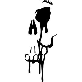 Blood Dripping Death Half Skull Vinyl Graphic Car Truck Windows Decal Sticker - Die cut vinyl decal for windows, cars, trucks, tool boxes, laptops, MacBook - virtually any hard, smooth surface