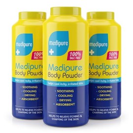 Talc-Free Body Powder, 200g x 3, Natural Cornstarch, Anti-Chafing Cooling