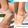 ChicSilver Heart Anklet for Women 925 Silver Figaro Chain Anklet,