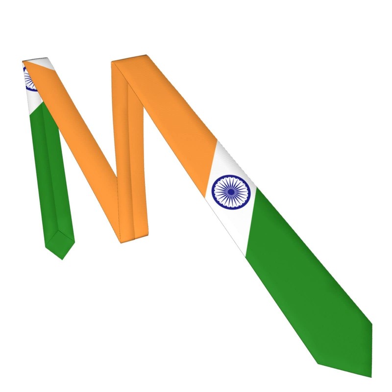 DABOYOZHZH India Flag Emblem Striped Necktie Men'S Neck Ties Mens